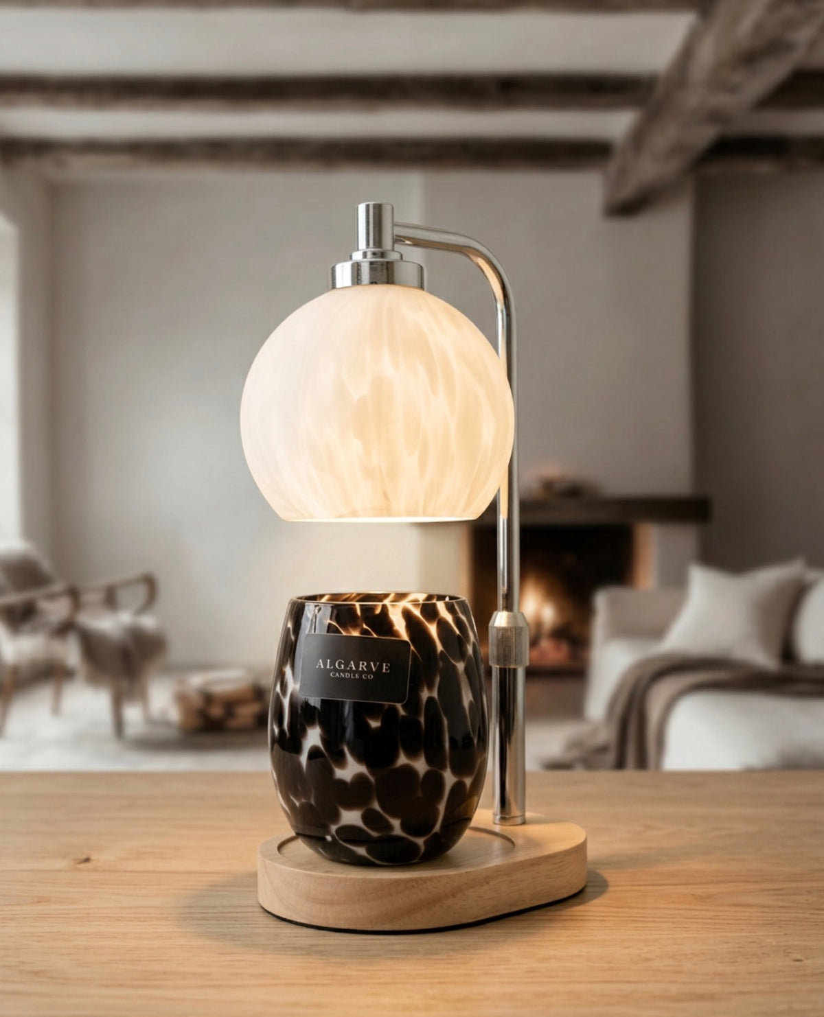 Flameless Candle Warmer | Marble & Silver