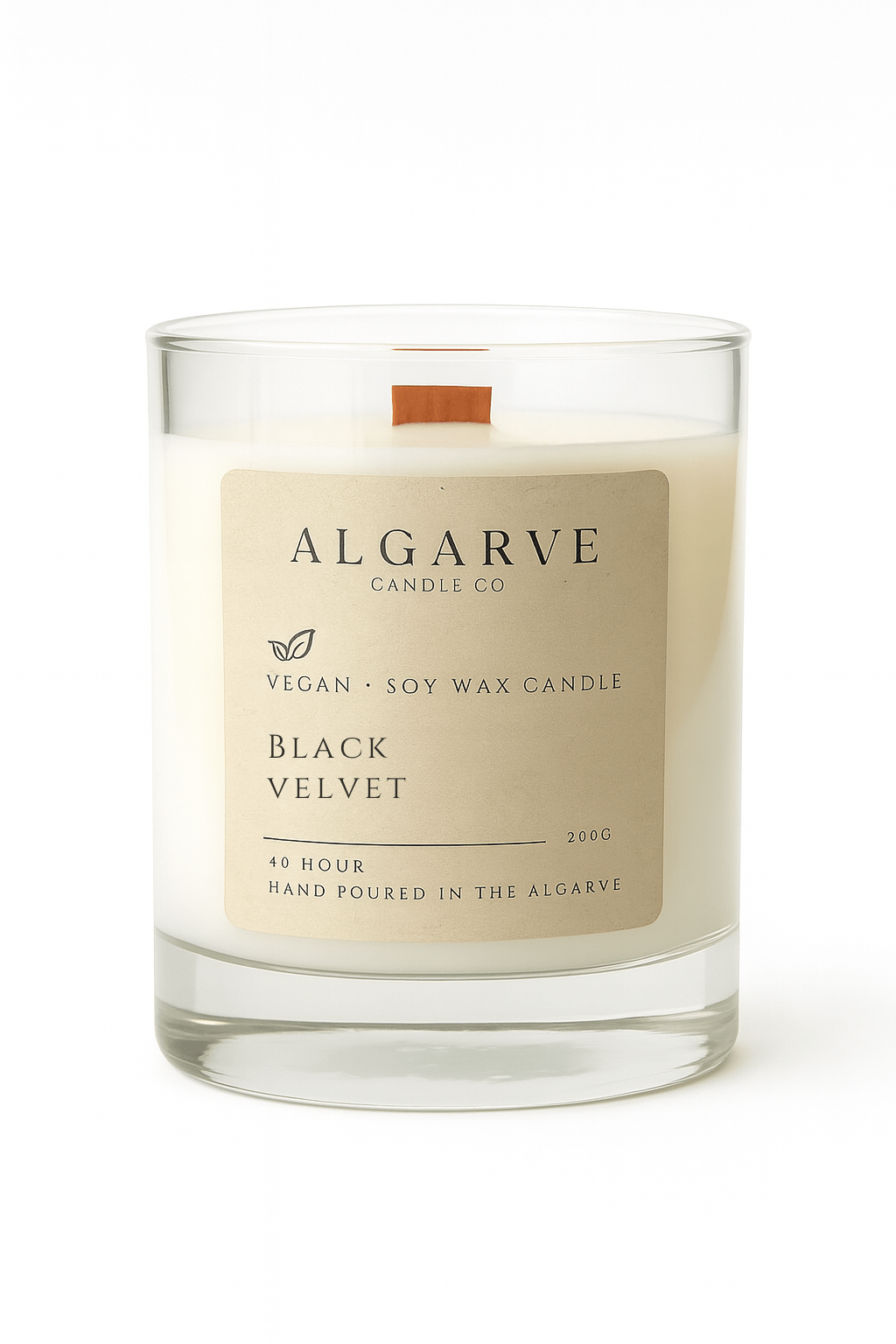 Soy Candle | 40hr | Black Velvet Algarve candle company