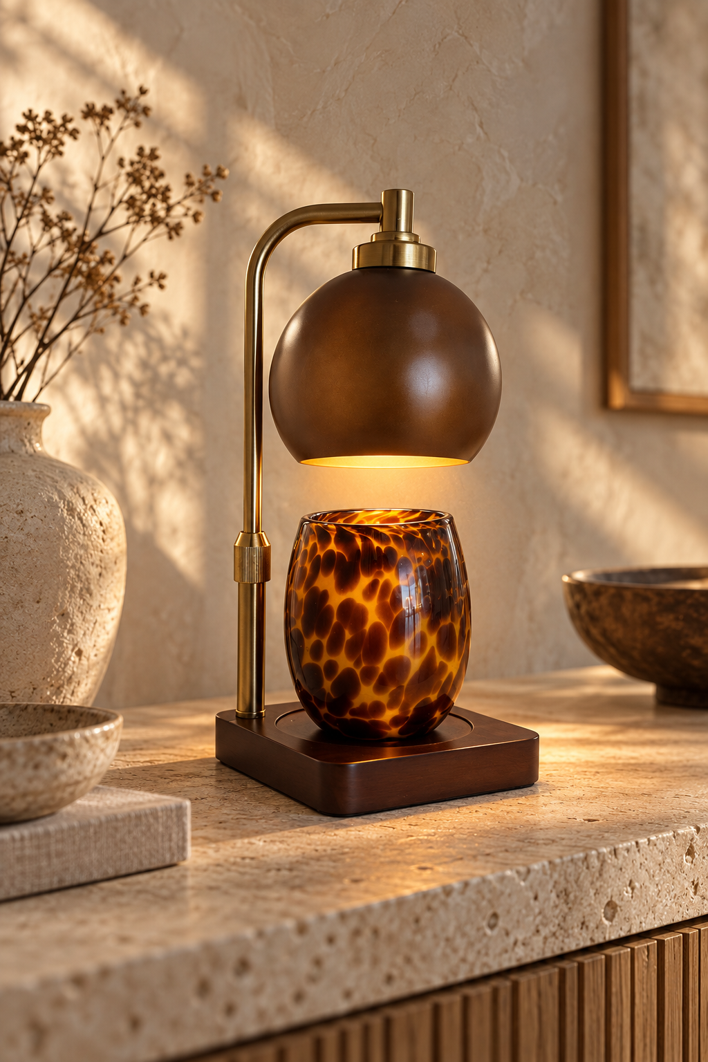 Flameless Candle Warmer | Amber & Gold
