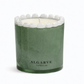 Hand Blown Glass Candle - Green & White