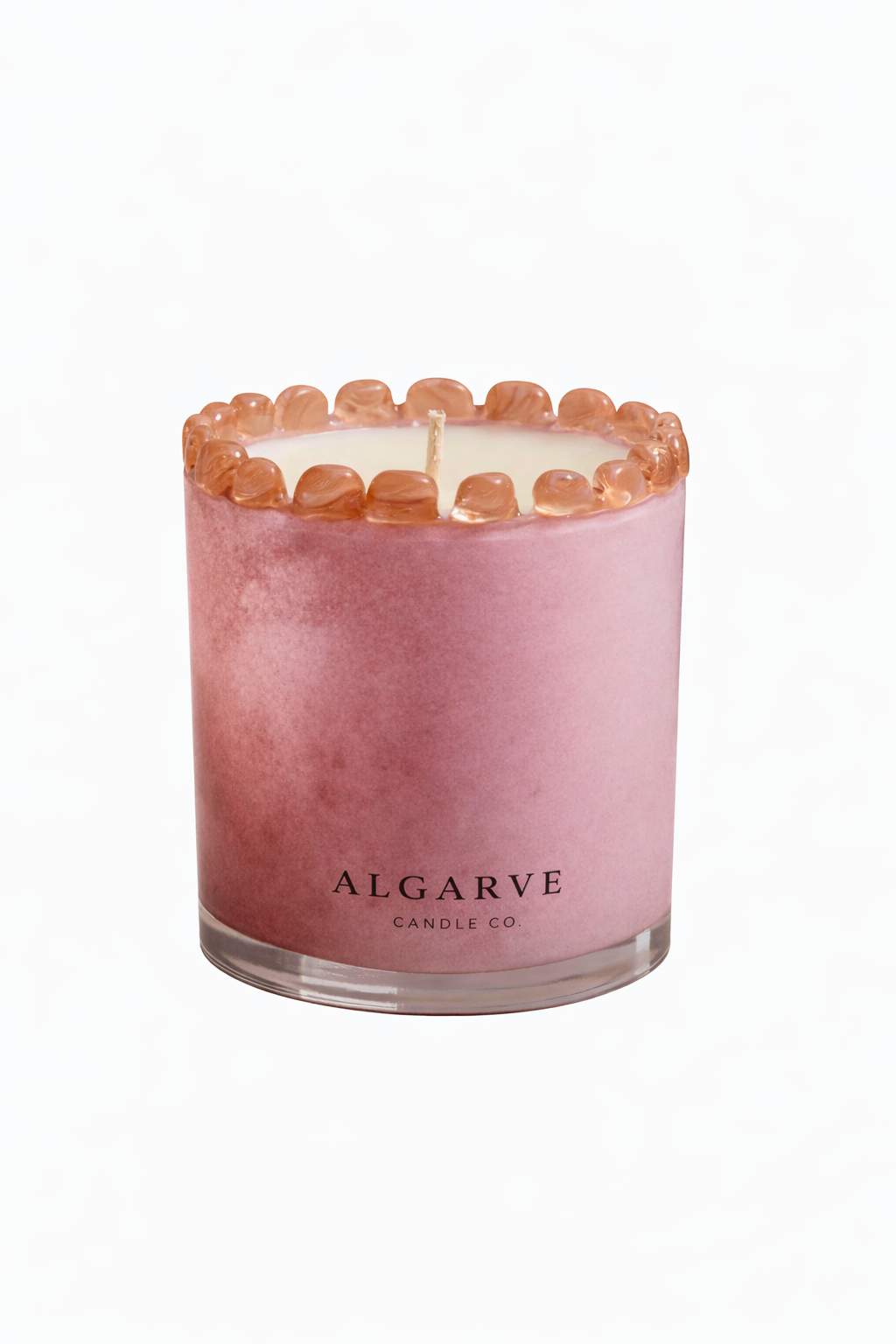 Hand Blown Glass Candle - Purple & Pink