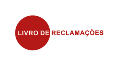 Red circle with 'LIVRO DE RECLAMA×õES' text on a white background