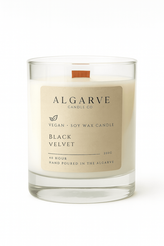 Soy Candle | 40hr | Black Velvet Algarve candle company