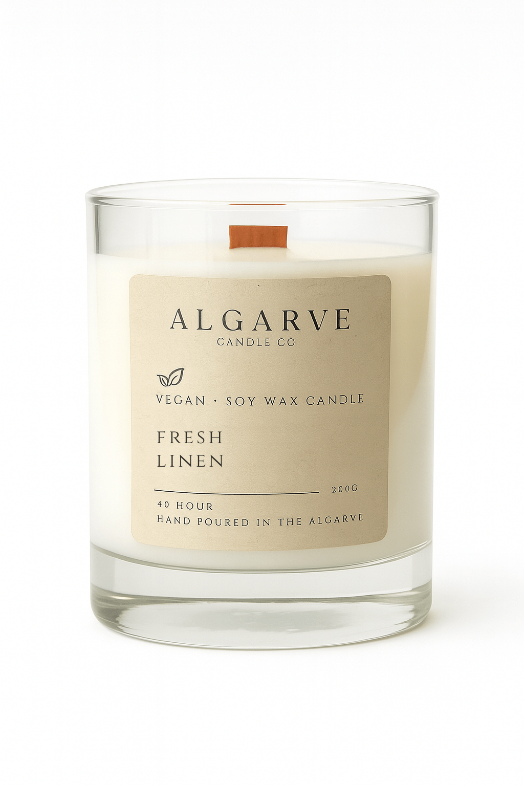 Soy Candle | 40hr | Fresh Linen Algarve candle company