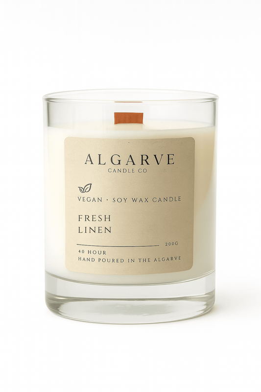 Soy Candle | 40hr | Fresh Linen Algarve candle company
